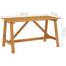 FAMIROSA Tavolo da Giardino 140x70x73,5 cm in Massello di Acacia