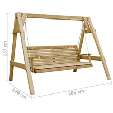 E E-NICES Panca a Dondolo da Giardino in Pino Impregnato 205x150x157 cm