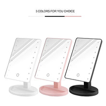 AOZBZ 16 LEDs Specchio da Trucco Schermo di Tocco con Luce, Illuminated Specchio da Barba Specchio Cosmetico per Tavolo Regolabile Luminosità con USB o Alimentazione a Batteria