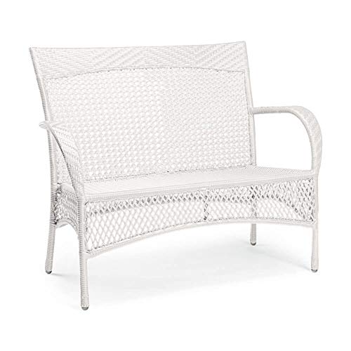 Gartentraum Panchina da Giardino a 2 posti con Tessuto Bestolan - Panchina Fiscina/Bianco