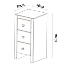 HHTX Comodino con 3 cassetti Comodino in Vetro specchiato Argento Comodino tavolini da appoggio per Camera da Letto, Bagno, Soggiorno
