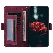 ikasus Cover Compatibile con Samsung Galaxy A21S Custodia Motivo Floreale Custodia a Portafoglio in Pelle PU con Cavalletto e Custodia a Libro,Rosso