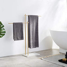 MOMD Piantana Porta Asciugamani 2 Bracci Porta Asciugamani Bagno da Terra, Portasciugamani e Appendiabiti, Metallo Piantana da Bagno Porta SalvietteB