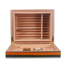 WRJY Humidor per sigari con umidificatore e Set di scatole per sigari igrometro, Design in Legno Resistente ed Elegante, Interni Funzionali di Fascia Alta Perfetti per sigari
