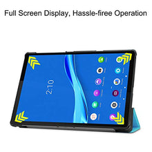 Artfeel Custodia per Lenovo Tab M10 Plus TB-X606F,Sottile Leggero Pelle Cover Pieghevole Supporto Regolabile Multi-Anglo Caso Slim Flip Folio Tablet Copertura,Cielo Blu