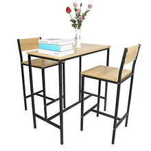 liangge Bar Set, Küchentisch Hohes Set, Bar Set of 1 Tisch + 2 Stühles mit Rückenlehne