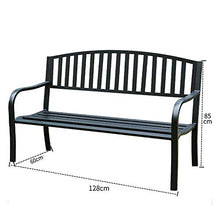 Sedia da giardino per panchina da giardino, sedile posteriore da giardino in metallo con struttura in acciaio ghisa, panchina da esterno in ferro battuto con braccioli, usata per portico da cortile