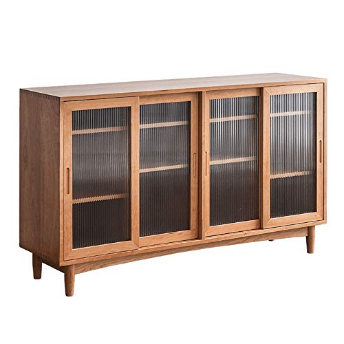 GFBVC Credenza Legno Accent Credenza Buffet Server Credenza Cucina Sala Cabinet Armadio Free Standing di immagazzinaggio del Torace (Color : Wood, Size : 160x42x92cm)