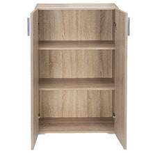 CASARIA Cassettiera Vela 2 Ante con Ripiani 115,5x60x30cm Credenze Comò Armadietto Ufficio Mobiletto