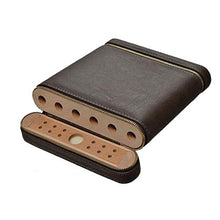 ZLMMY Cedar Cigar Idratante Set - Viaggi Portatile Cuoio di Alta qualità Brown Mano Cigar Box
