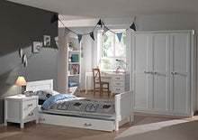 Destock - Armadio per bambini, laccato, 3 ante, colore: Bianco