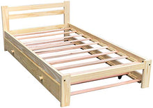 Letto singolo estraibile, in legno di pino massiccio, 90 cm x 190 cm, con doghe di sostegno, struttura singola in legno, adatto per camera da letto e letto estraibile con ruote