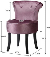 Sgabello da Toeletta Accent moderno Tempo libero Sedia in lino senza braccio Sedia a vanità Sgabello a vanità con schienale alto in legno Gambe nere Seggiolino morbido Schienale spesso Sgabello Per Ta