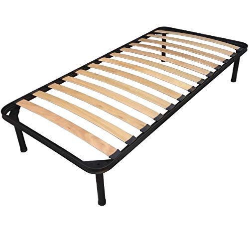 DOLCI SOGNI Rete Letto Singolo 80x190 cm, Letto Ferro Battuto con Rete a Doghe, Altezza 35 cm, Letto Singolo Persone Sovrappeso con Fissaggio Resistente con Doppio Bullone - 100% Made in Italy