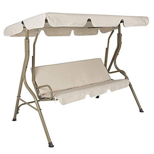 Patio Swing Canopy Cover Set - Swing Sostituzione Top Cover + Swing Cuscino per 3 Dondolo Antipolvere Protezione, Solo Copertina
