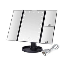 Specchio per Il Trucco Trucco Schermo Specchi Specchio da Toilette Tocco 22 1X LED Light / 2X / 3X 3 Utensili for La Piegatura di Trucco