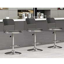 Sgabello da bar, poltrona girevole a 360 °, sgabello da lavoro regolabile in altezza da 40 cm a 53 cm, similpelle, con schienale, base in metallo/F / 40cm / 53cm