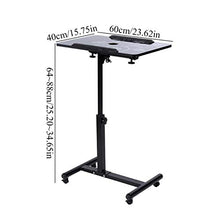 Computer da Tavolo Regolabile Sollevamento Laptop Table Rimovibile Standing Divano Letto Notebook Desk Stand con Ruote Scrivania Portatile FF (Color : Black)