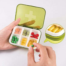 DOITOOL - Contenitore per pillole da viaggio, con 6 griglie, in plastica, impermeabile, porta pillole portatile (verde, bianco, rosa, arancione)