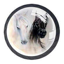 Cavallo nero bianco 4 PCS Pomelli per Porta, Pomolo per Mobile, Pomelli per Mobili con Viti, Maniglia per Armadietto, Pomelli per Porta, Pomelli per Cassetti per Porta, Armadio, Cassetto e Credenza