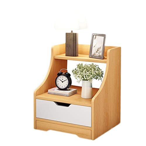 Comodini Decorazione Cassetto Solidi Domestici Assemblaggio del Legno con ripiano Locker Arrotondato Bordo del Piede Solid Camera Soggiorno Corridoio 37X30X43cm MUMUJIN (Color : Pine Color)