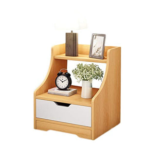 Comodini Decorazione Cassetto Solidi Domestici Assemblaggio del Legno con ripiano Locker Arrotondato Bordo del Piede Solid Camera Soggiorno Corridoio 37X30X43cm MUMUJIN (Color : Pine Color)