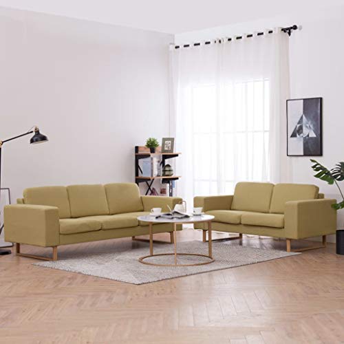 FAMIROSA Set Divani 2 pz in Tessuto Verde-6862