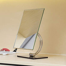Sebasty Specchio Quadrato Argento monocorpo in Acciaio Inox Argento + Specchio in plastica ABS Specchio cosmetico for la casa Specchio da banco