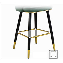 N / A Sgabello poggiapiedi Candy Color Gambe di Velluto sgabelli da Bar Sedia in Legno massello poggiapiedi Cucina Colazione posti a Sedere (Gamba Ottone) Bar Stool (Grey, Dimensione, 65.