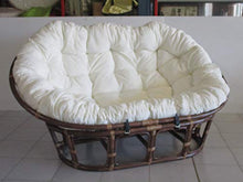 fantasie d oriente Poltrona PAPASAN Divano 2 POSTI Rattan Noce Dimensioni CM 170X105X87 H Vimini con Cuscino E Cinghie Salotto
