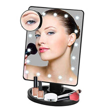 ADSE Specchio per Il Trucco Specchio per Il Trucco a LED con 22 luci a LED 180 °; Strumento cosmetico con ingrandimento 10X di Rotazione 29 Specchio da 17,5 cm