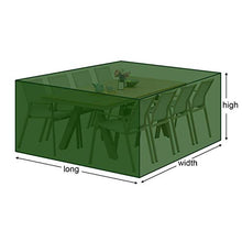 STZYY Copertura per mobili da Giardino, Tavolo da Patio e Copertura per Sedia a cubo Anti-nevischio, Resistente all'Acqua per Esterni Anti-UV, Orlo Regolabile, Verde, 330x190x90cm