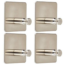4 Pezzi Ganci per Asciugamani Autoadesivi ARIA II, Max. 3 Kg, senza Foratura, Acciaio Inox, per Cucina e Bagno Ganci da Parete Gancio per Stoviglie Gancio Portasciugamani Ganci da Cucina di SO-TECH®