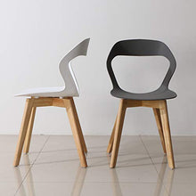 KunstDesign - Set di 4 sedie da pranzo con schienale cavo, in plastica, adatte per cucina, soggiorno, giardino, sedia per computer, caffetterie, colore: bianco