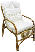 SF SAVINO FILIPPO Sedia Poltrona Manao in Vimini bambù Rattan Naturale con Cuscino Salotto casa