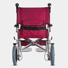 Sedia A Rotelle Pieghevole Ultraleggera, Sedia A Rotelle Portatile in Lega di Alluminio, per Anziani E Disabili, Rosso A