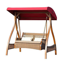 Swing Portico all'aperto, Sedia a Sospensione da Giardino Casa Sedia a Dondolo Casa Balcone Cradle Sedia Doppia Outdoor Swing Sedia Regolabile Baldacchino a baldacchino