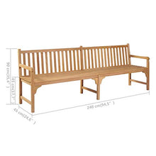 vidaXL Panca da Giardino con Cuscino Antracite 240 cm Massello di Teak
