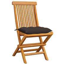 vidaXL Sedie da Giardino Cuscini Grigio Talpa 6 pz in Massello di Teak