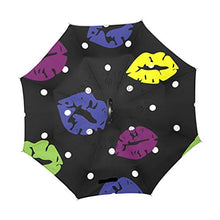 LENNEL Lips Reverse Pieghevole Ombrelli invertiti Doppio Strato Antivento Design C Manico con Strisce Riflettenti Sicurezza Notte