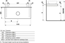 Laufen Case Piastra lavabo, Foro Centrale, 80x1190x520, colorazione: Quercia Limitata - H4051410755191