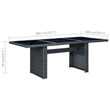 Qnotici Tavolo da Giardino con Struttura in Acciaio, Tavolo da Giardino in Legno massello di Acacia da Esterno Pratico Tavolo da Giardino 200 x 100 x 74 cm-Grigio Scuro e Nero