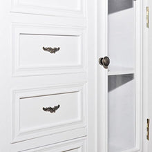 FZYHFA - Armadio con 5 cassetti e 2 ripiani in MDF + legno di pino 53 x 30,5 x 95,5 cm (L x l x A), colore: bianco