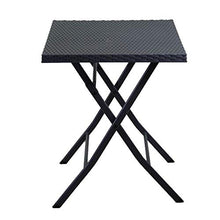 Vacchetti Giuseppe Set Giardino Tavolo e Sedie Pieghevoli, in Rattan e Alluminio, Marrone, per Balcone e Esterno