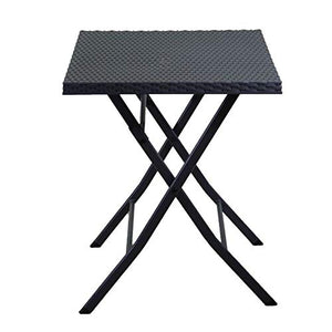 Vacchetti Giuseppe Set Giardino Tavolo e Sedie Pieghevoli, in Rattan e Alluminio, Marrone, per Balcone e Esterno