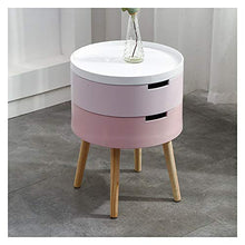 Nightstand J-Tavolino Laterale Comodini Camera Comodino Camera Rotonda Comodino Bagagli Piccolo Locker Piccolo Appartamento Bagagli Stile Nordico Tavolini da caffè (Color : Pink)