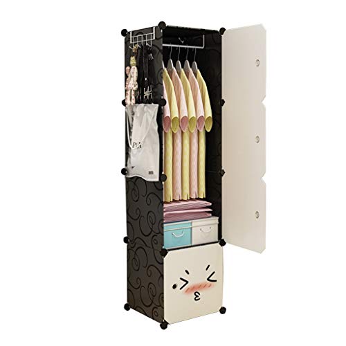 Locker Organizer Armadio Armadio Hanging Affitto Casa Scaffali Abbigliamento Camera Rimovibili di Plastica Dormitorio Nero 39X47X147CM MUMUJIN