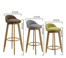 CSQ Sedia da Pranzo con Schienale, Sgabello da Bar Imbottito in Pelle PU Sgabello da Bar Ristorante da Cucina Sedia Girevole in Legno Massello(Size:37 * 70CM,Color:B)
