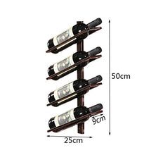 HTDZDX Portabottiglie Galleggiante da Parete in Ferro battuto con ripiano e Porta Bicchieri in Vetro Porta Bicchieri (Size : Hold 4 Bottles)