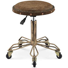 ZKLNB Poltrona da Barbiere retrò Nordica A 360 °, Sgabello Trucco Regolabile per Camera Letto Sedia Reception per Salone di Bellezza Sedia Multifunzionale per Unghie Ferro per Uso Domestico,Brown a